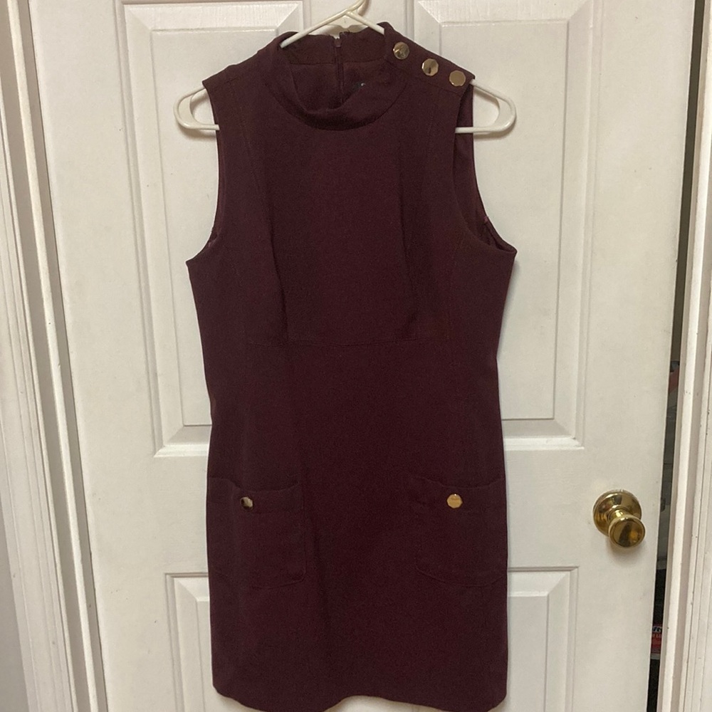 White House Black Market Sleeveless Burgundy Dress